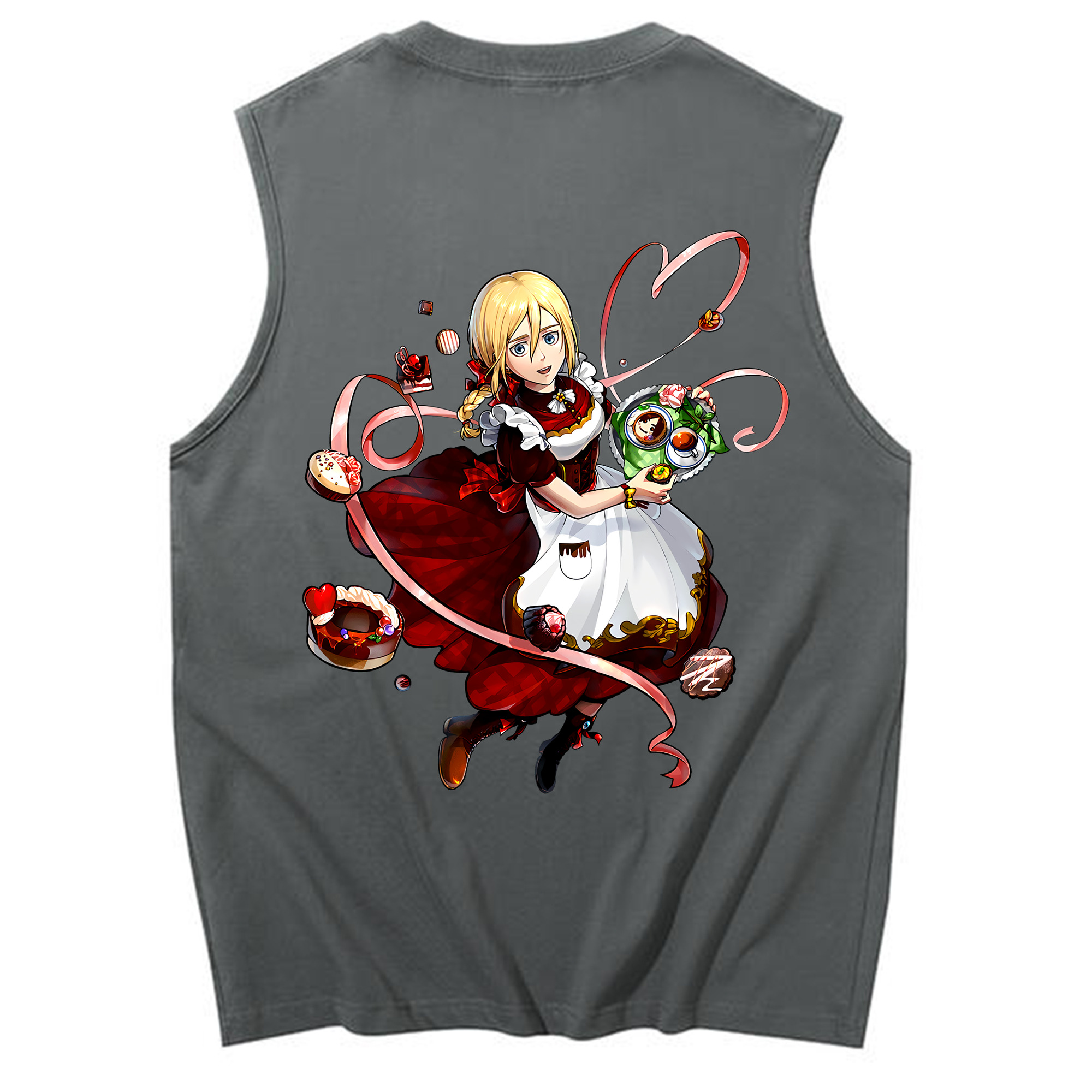 （画像用） 進撃の巨人 クリスタ·レンズ Attack on Titan Christa Lenz コットン100％タンクトップ（背面プリント）
